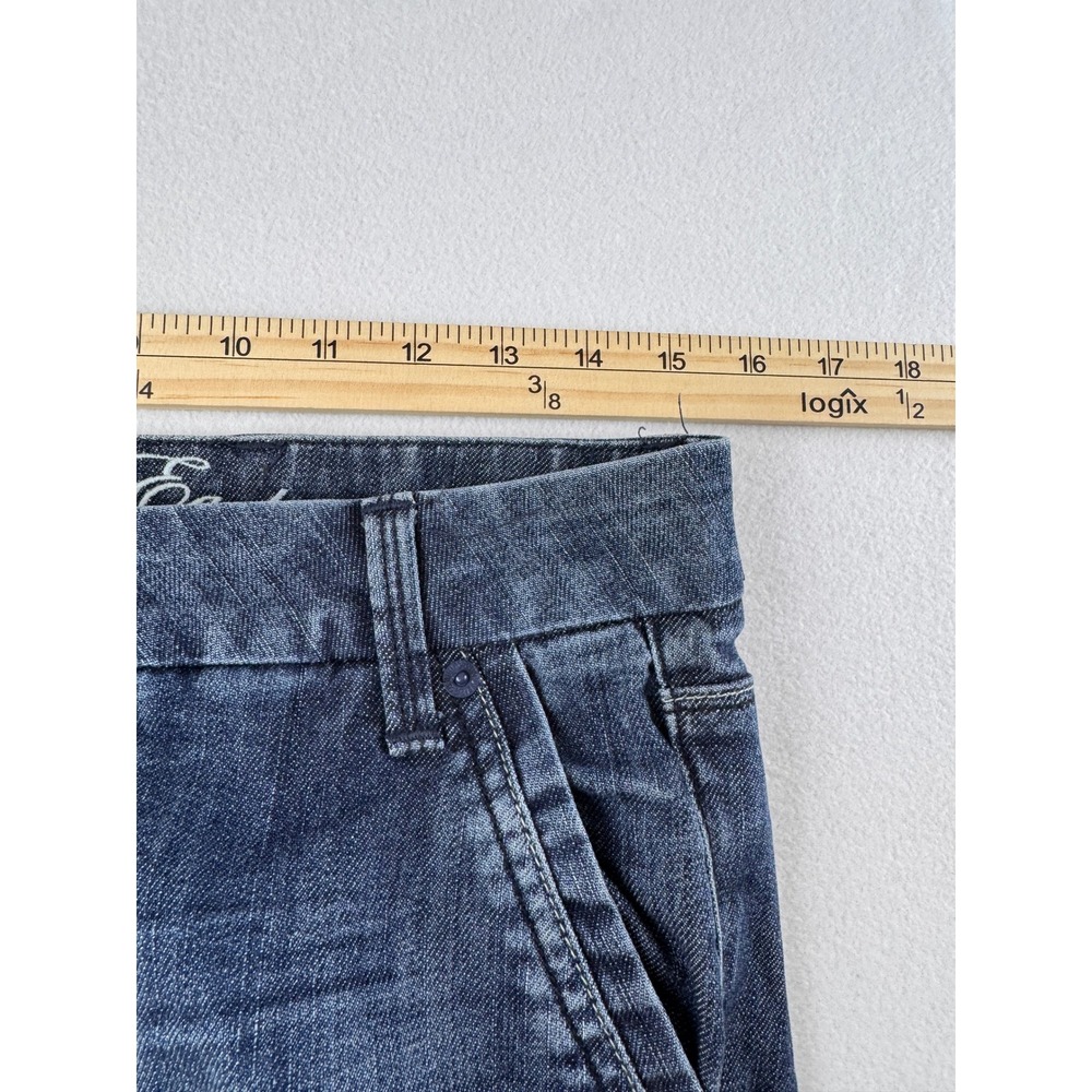 American Eagle Women's 4 Long Wide Leg Flare Jeans Dark Wash Y2K Low Rise - Picture 11 of 12